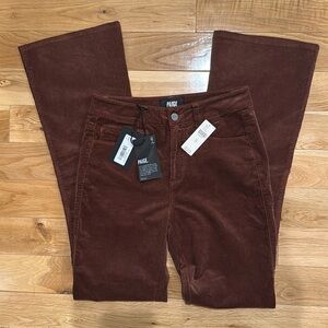ANTHROPOLOGIE PAIGE corduroy flares. Rosewood color (dark brown). Size 25. NWT